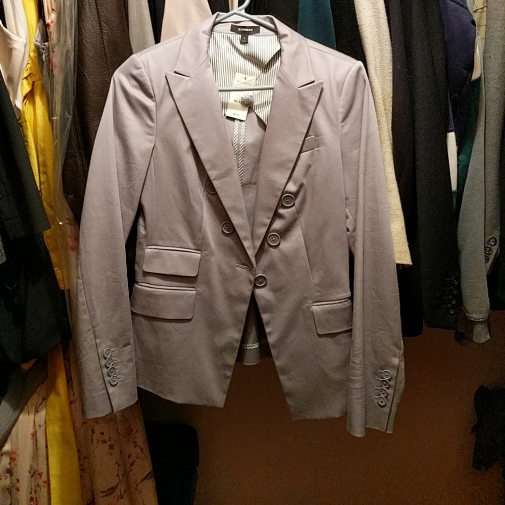 Express - grey blazer.